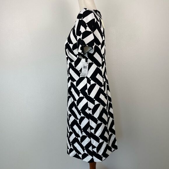 NWT Trina Turk Black and White Midi Dress Size M - Picture 3 of 8